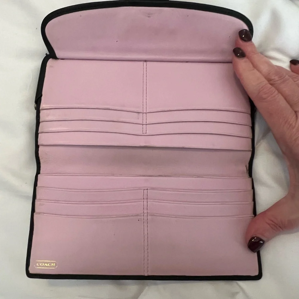 Coach Black Leather Wallet with Gold Accents - Picture 9 of 11